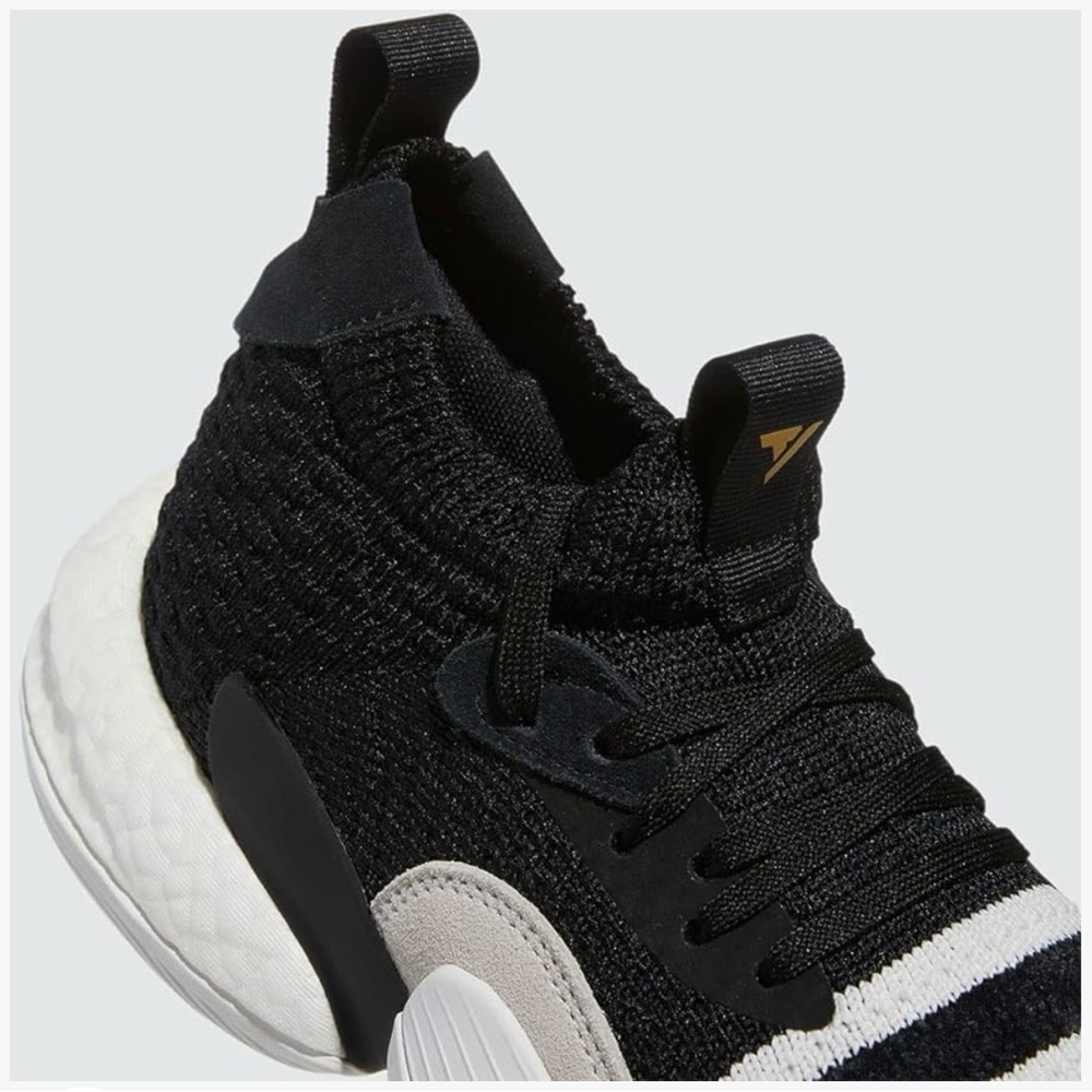 Adidas TRAE YOUNG 2J Unisex Big Kids Black and White basketball shoes - Picture 5 of 9